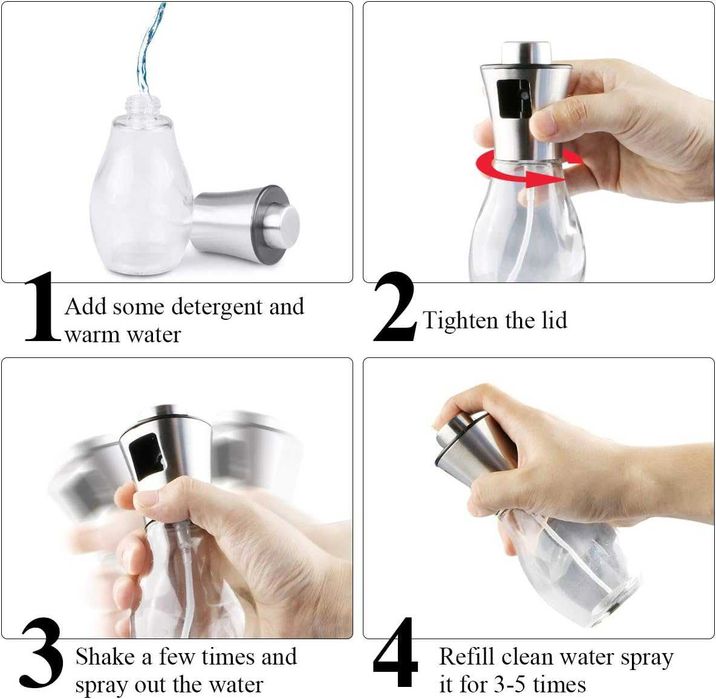 Dispenser spray ulei sau otet 200ml sticla cu pompa de presiune