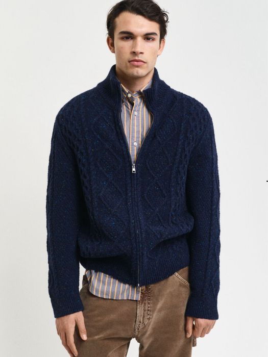Gant Cable Knit Zip Cardigan размер L