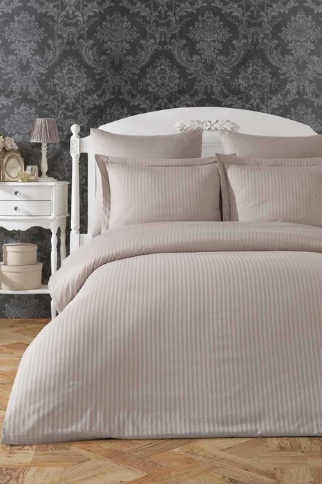 Луксозно спално бельо от памучен сатен - 6 части