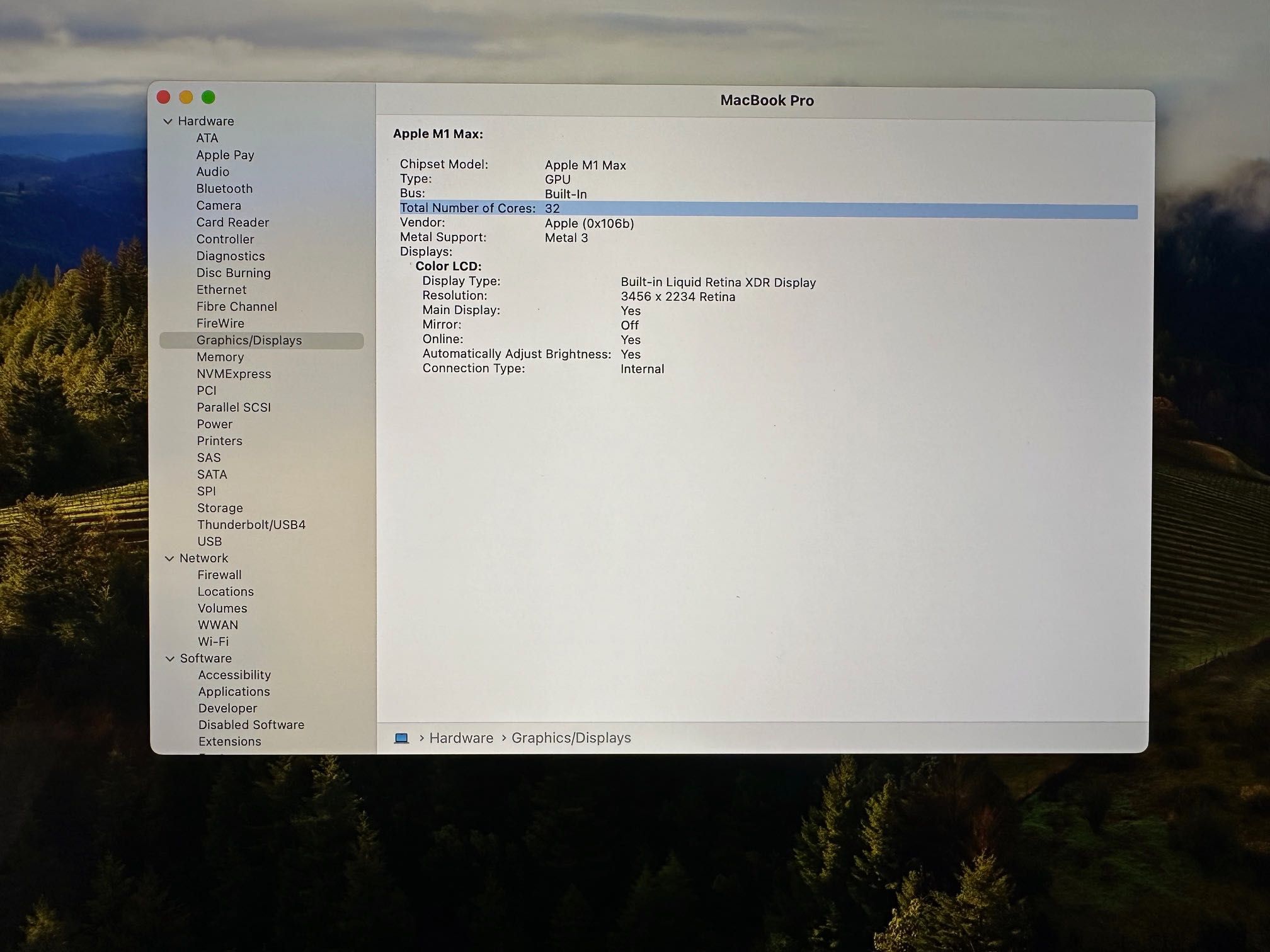 MacBook Pro 16" M1 MAX 10-Core CPU, 32-Core GPU, 32GB RAM, 1TB SSD