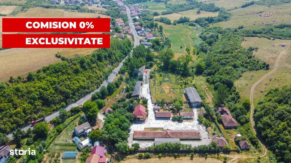 Teren intravilan, 10.000 mp, Imprejmuit+ drum privat+cladire de birour