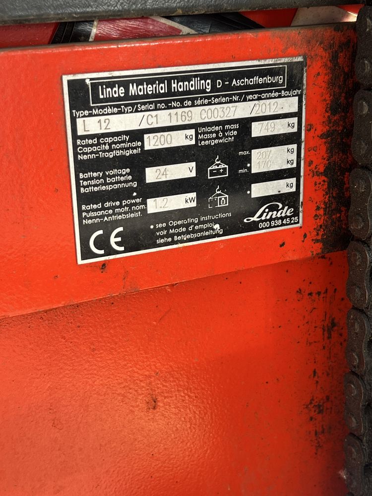 Стакер Linde L12 Палетна количка Мотокар Линде