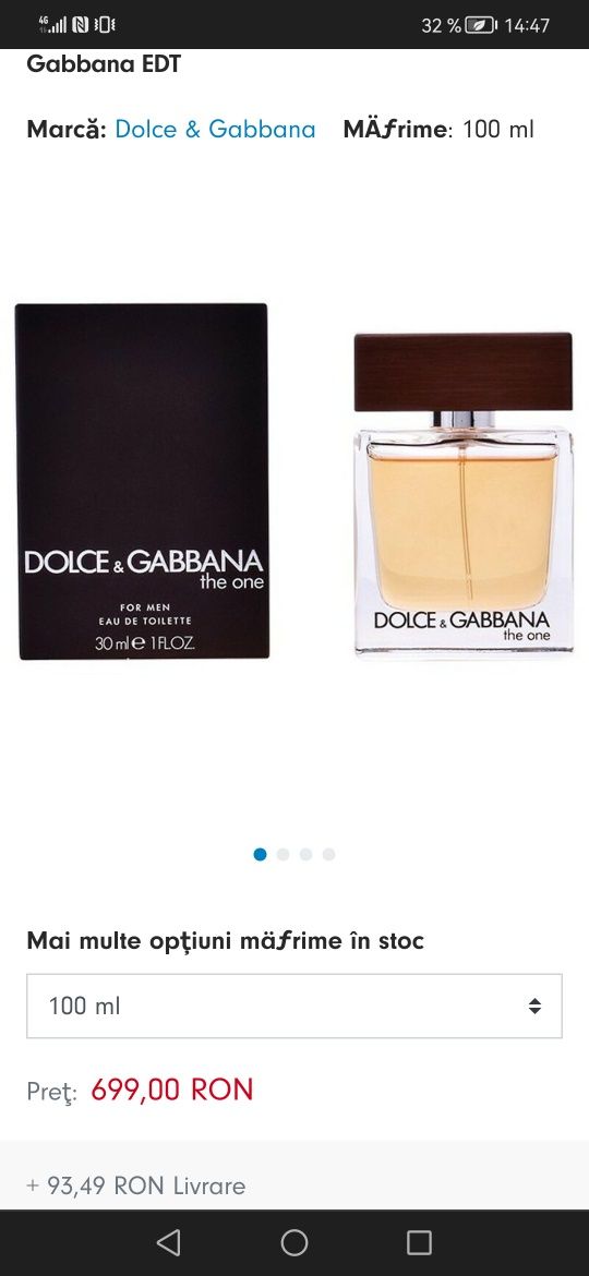 Dolce & Gabbana The One 100ml ORIGINAL