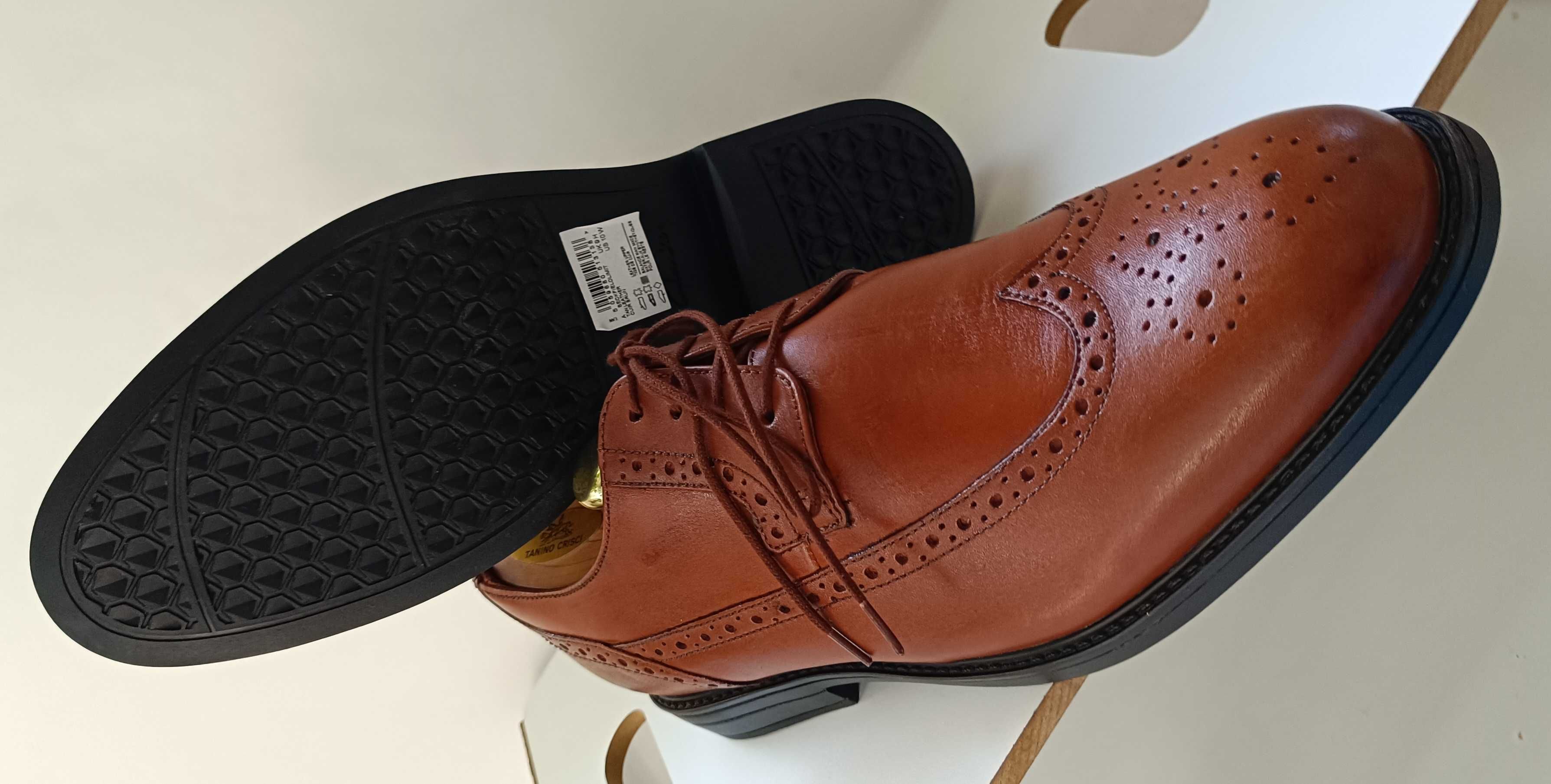 Pantofi derby 43 brogue premium Clarks NOI piele naturala moale