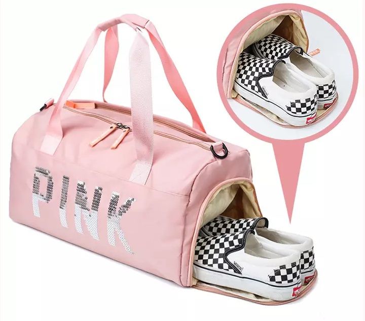 Спортен сак Pink, gym bag, travel bag, чанта за фитнес