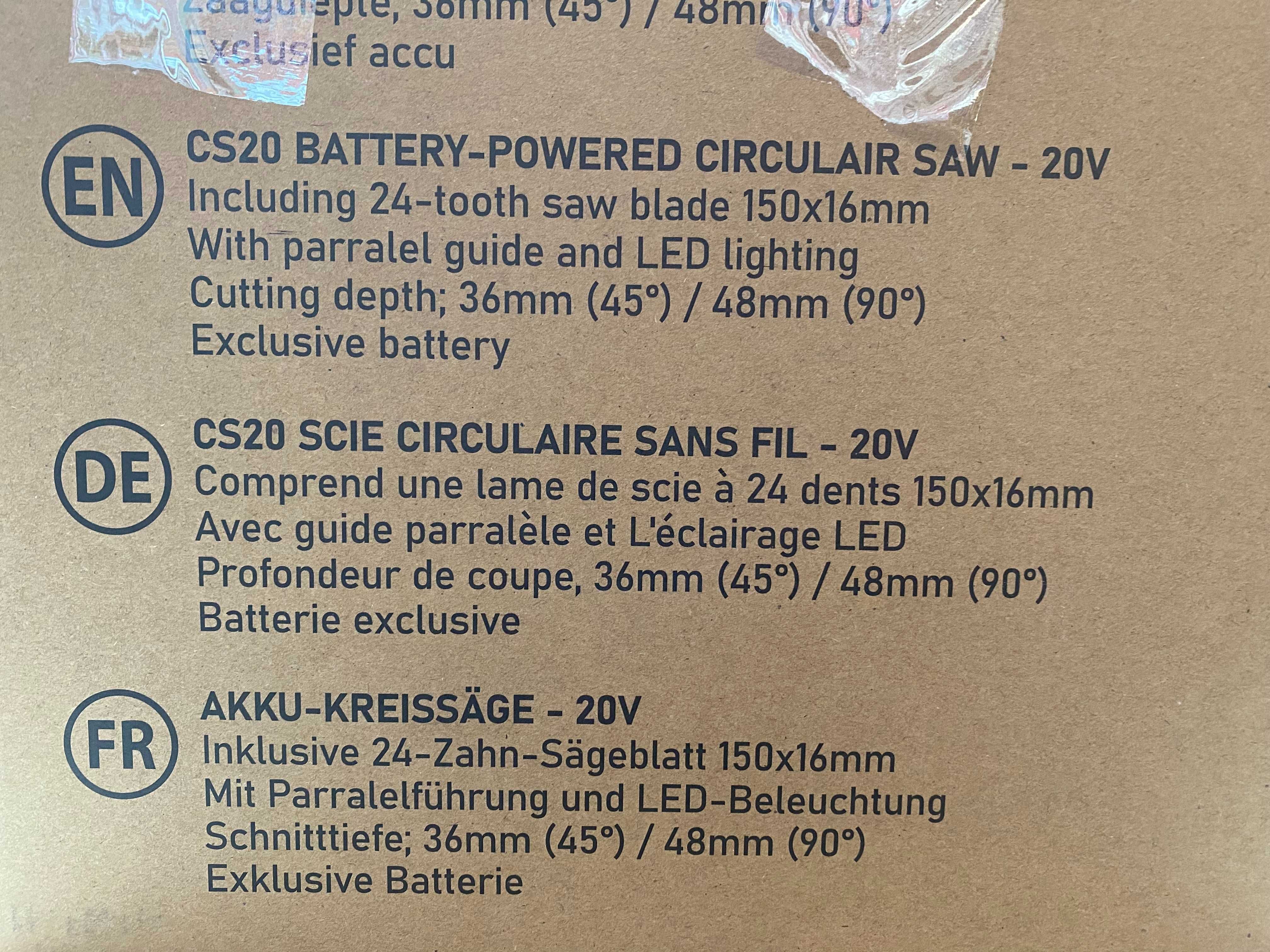 Fierastrau circular de mana cu acumulator Profeco CS20
