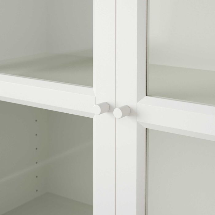 Бели, стъклени врати OXBERG за библиотека BILLY на IKEA
