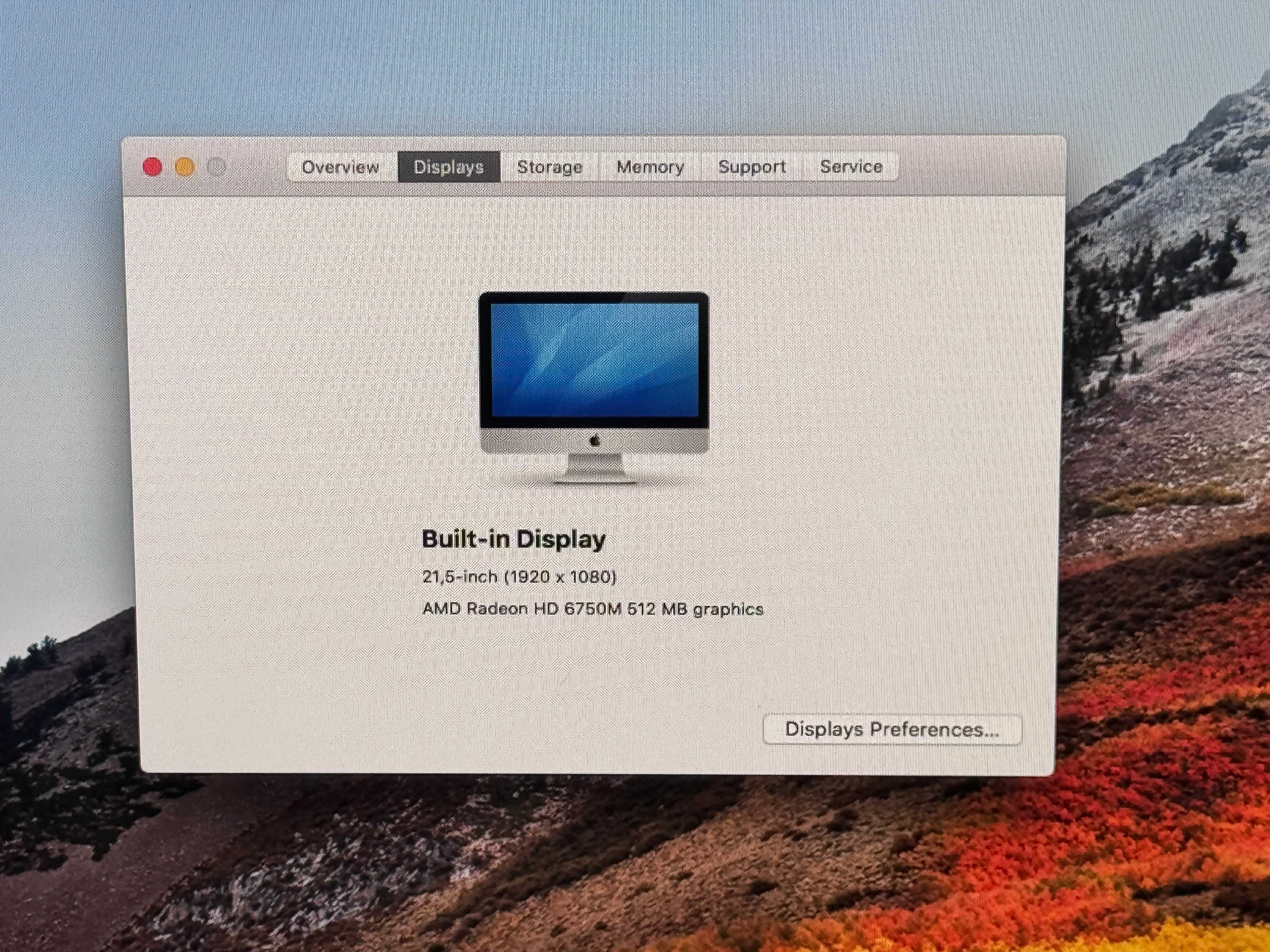 Apple iMac 21.5`Core i5/8GB RAM/500GB HDD/AMD Radeon HD 6750M