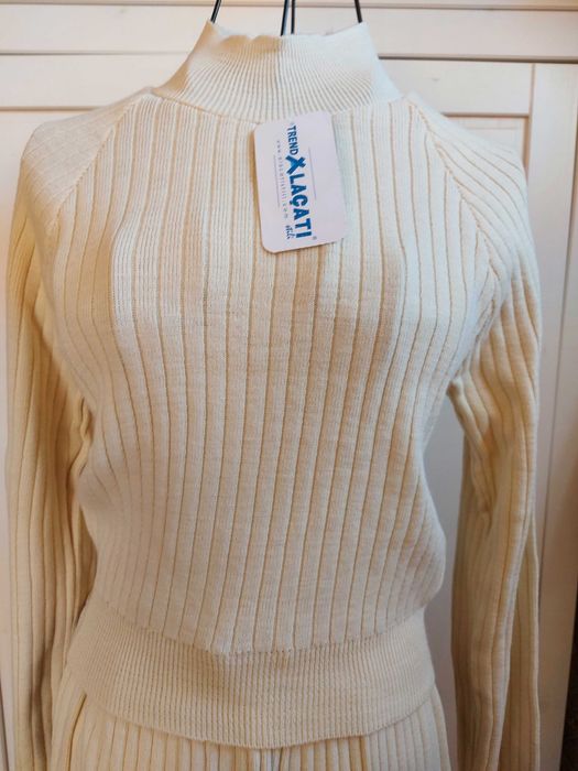 Compleu tricotat crem nou Trend Alaçati