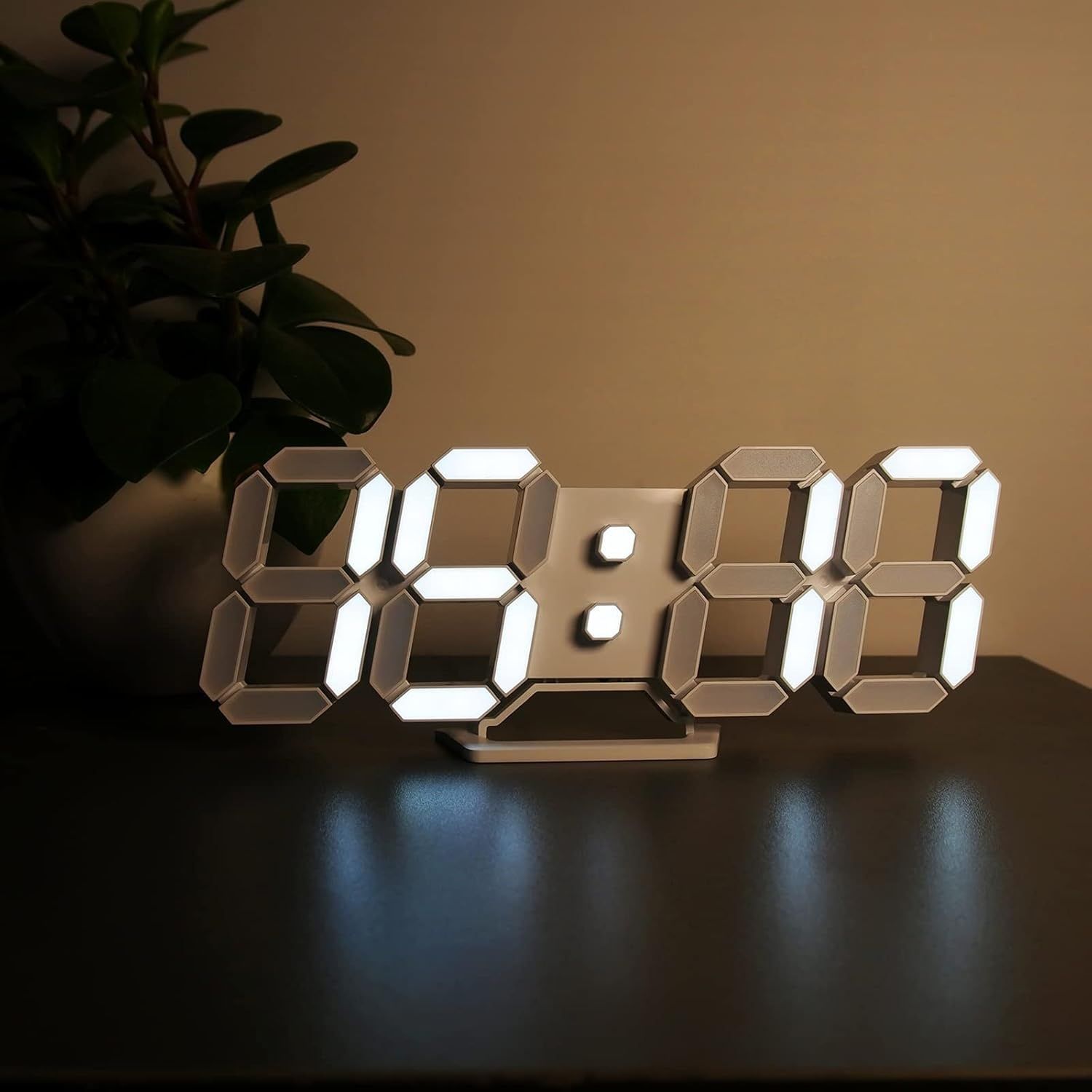 3D LED дигитален стенен часовник, дистанционно, температура, аларма