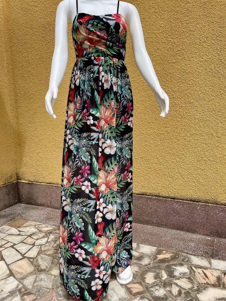 Rochie lunga cu motiv floral Marime S