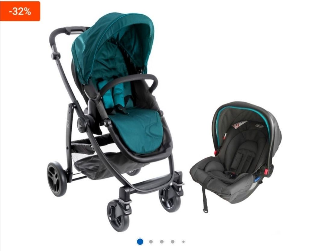 Scoică și cărucior reversibil 2 in 1 Graco Evo II TS Harbor Blue