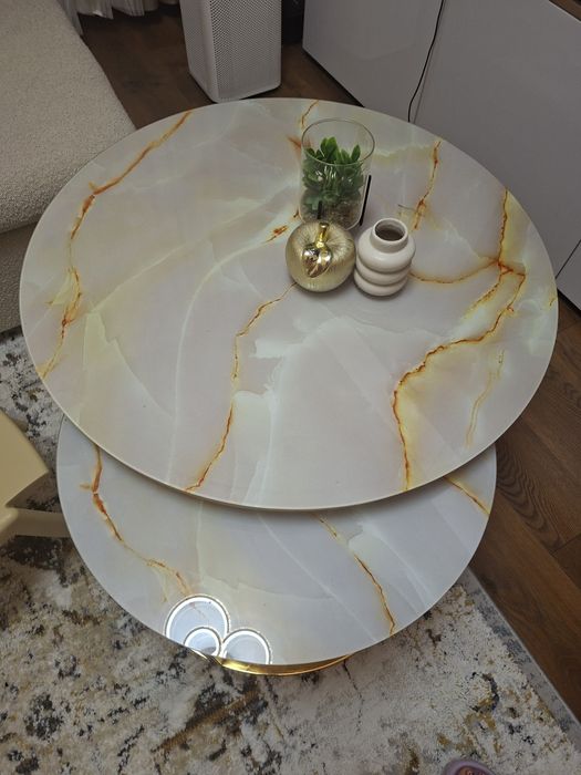 Холна маса! Стъкло с мраморна шарка!