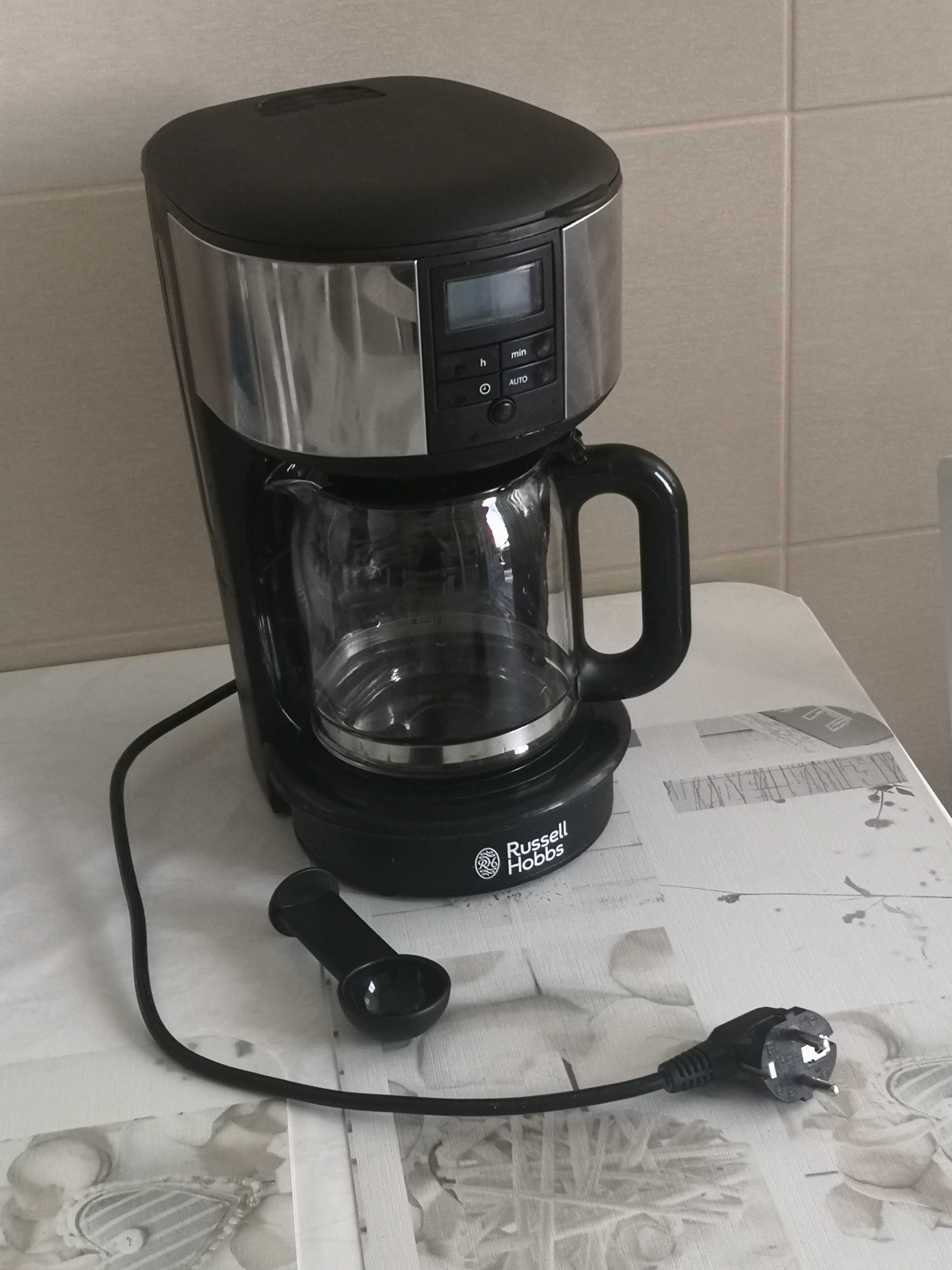 Cafetiera Russell Hobbs Oxford 1000 W, 1.25 l, 10 Cesti, Negru Inox