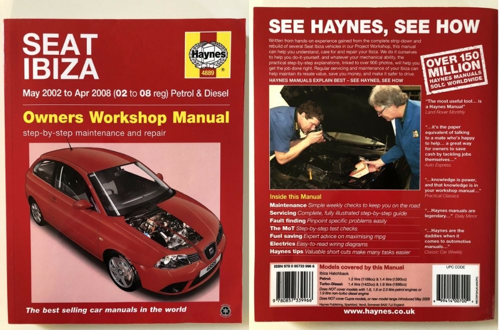 Manual auto Haynes nou VW Polo, anii 1994-2002; Seat ibiza 2002-2008