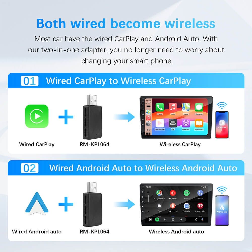 Безжичен адаптер carplay android auto