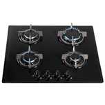 Plită pe gaz SIA GHG603BL – 60cm, sticlă neagră, 4 arzătoare -noua