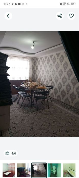 Уй дом 4 етажли 2 етажда жойлашган 72 кв сув газ свет бор