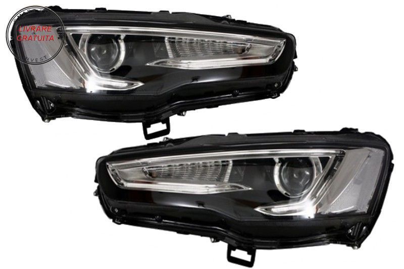 Faruri LED DRL Mitsubishi Lancer (2007-2017) Dual Projector Semnal Secvential Dina- livrare gratuita