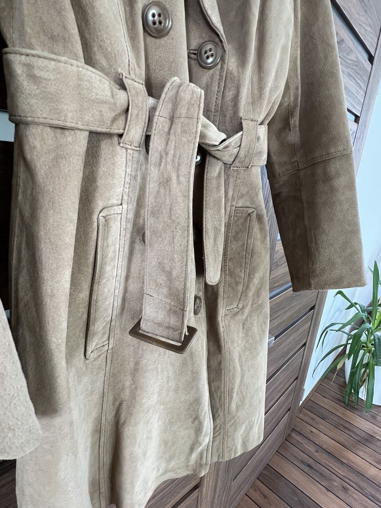 Trench din piele naturala S