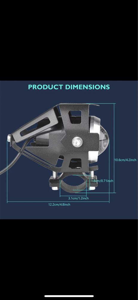 Proiectoare moto / ATV led + lupa 12V lumini ceata