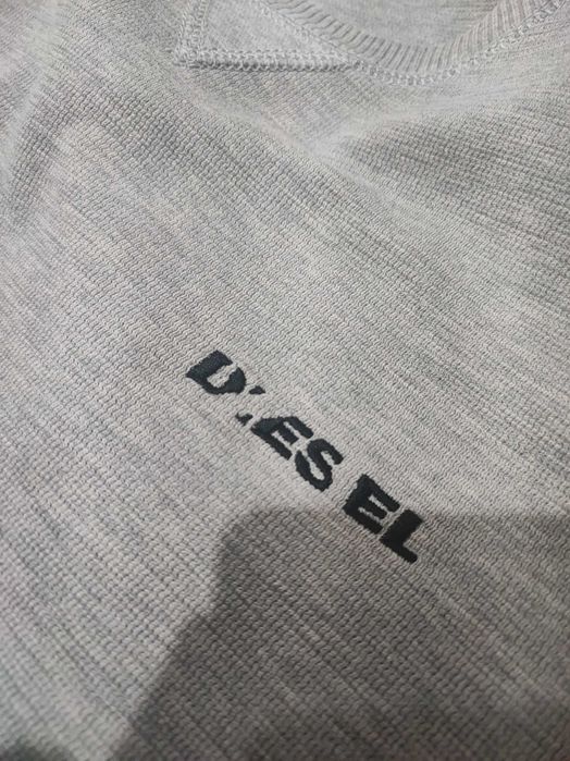 Pulover diesel S-Tina felpa gri menaj cu guler rotund