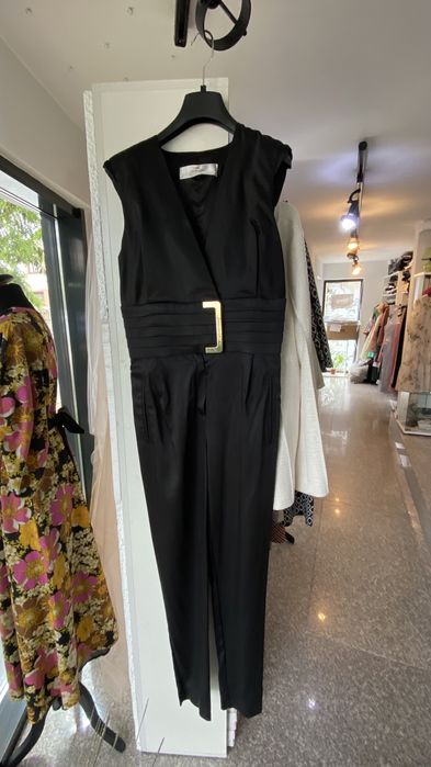 Salopeta satin Elisabetta  Franchi culoare neagra din satin!