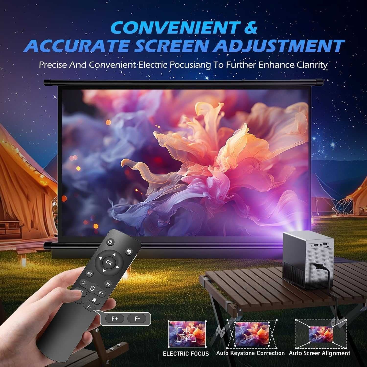4k Wifi, Bluetooth,проектор съвместими с iOS/Android/TV Stick/HDMI/PS5