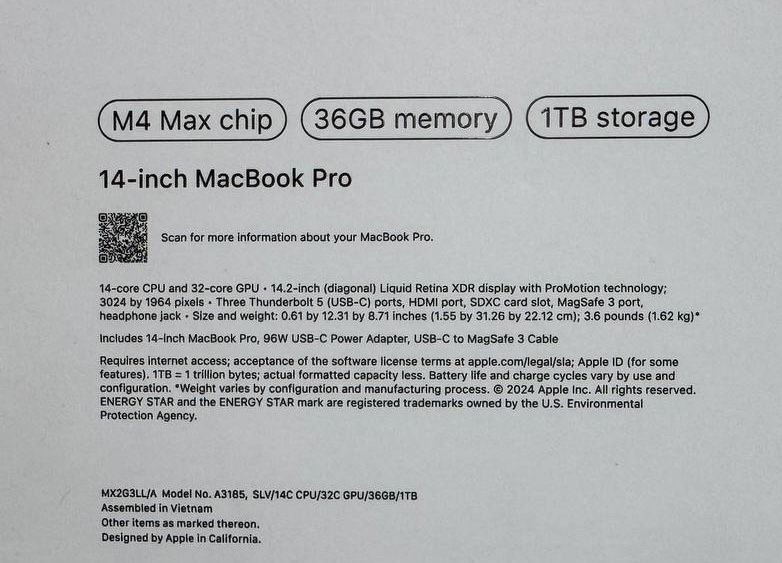 Macbook Pro 14” M4 Max 36/1Tb у Артура в магазине
