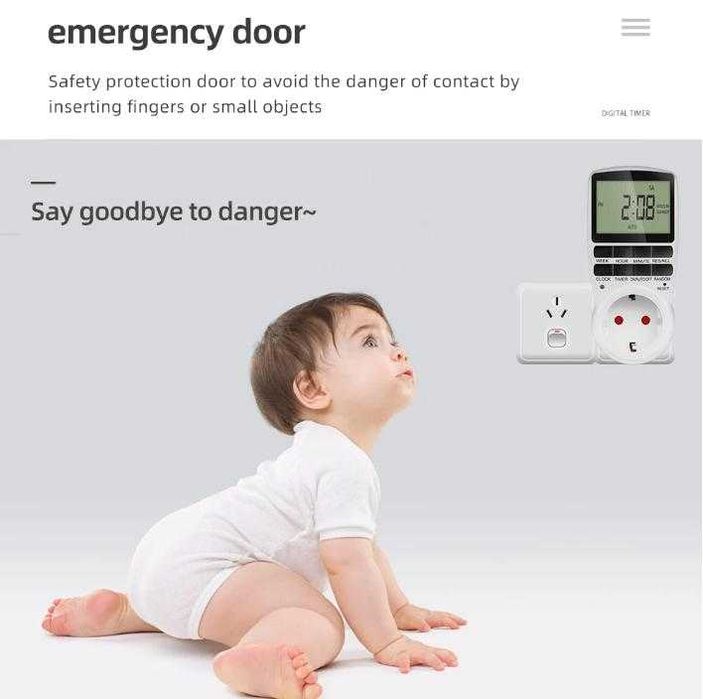 Програматор Контролен Контакт Цифров Таймер LCD 3680W 16A 100ч Батерия