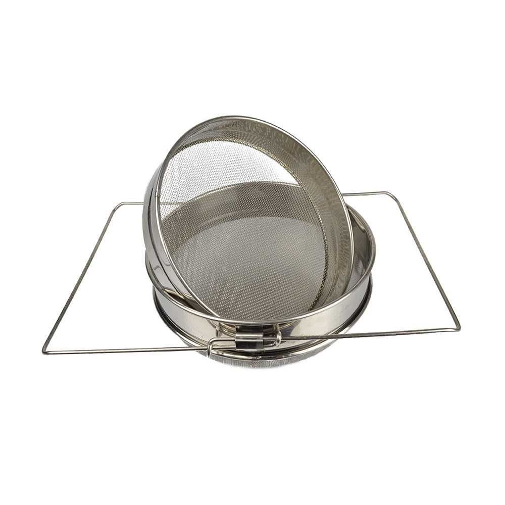 Sita dubla din inox pentru filtrarea mierii