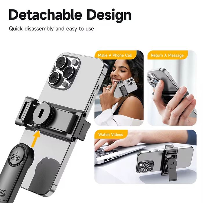 Selfie Stick AI Face Tracking – 360° Automată, Gimbal Trepied