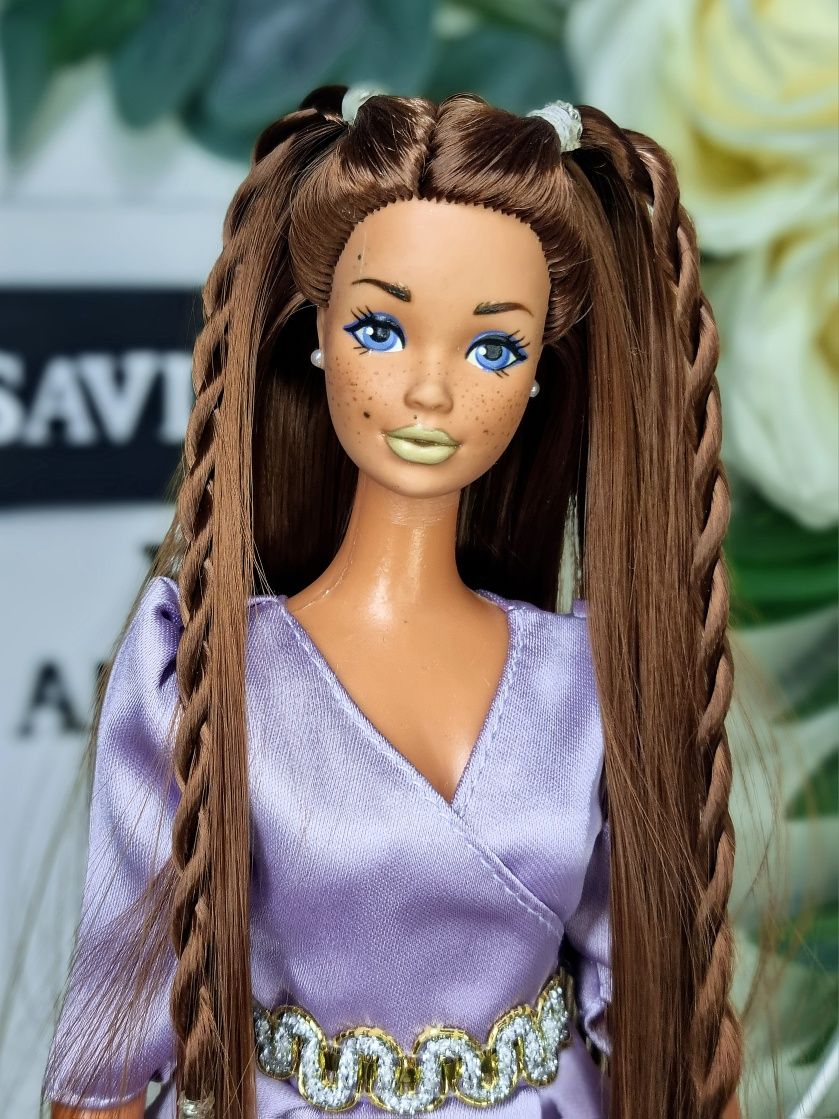 Papusa Barbie PJ Malibu custom OOAK Reroot vintage par lung