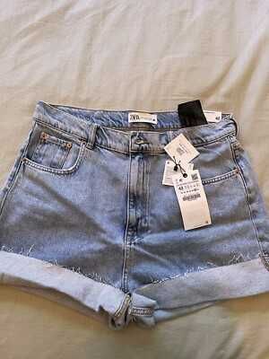 Blugi scurti bleu talie inalta