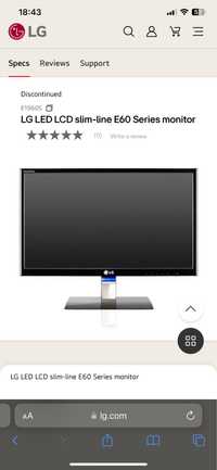Monitor LG   FLATRON LED LCD  DE 19 inch