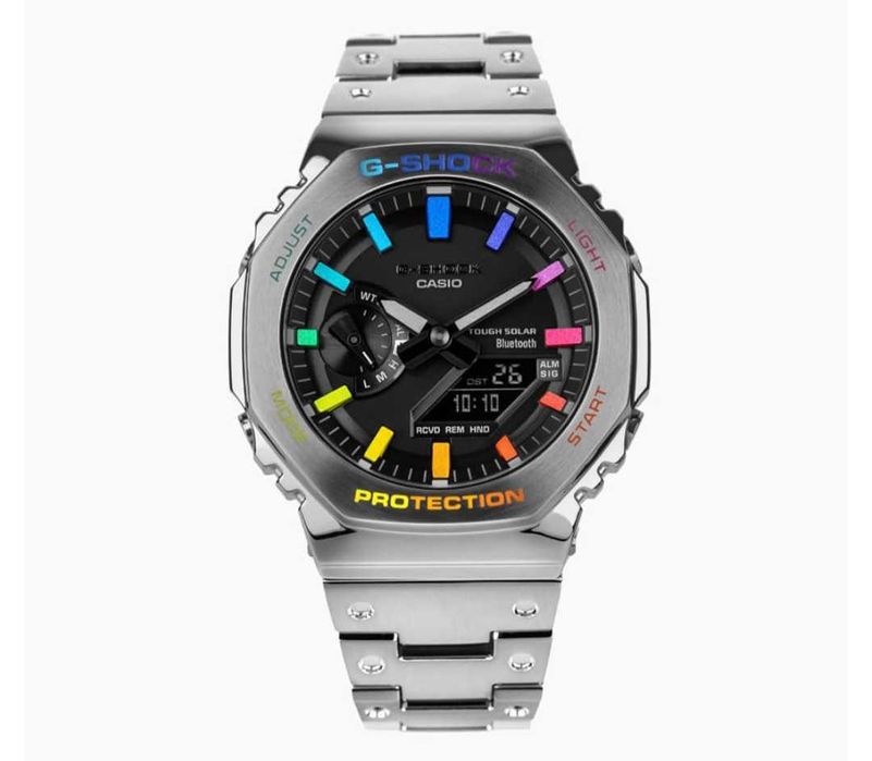 Ceas Casio g shock Full METAL GM B Silver Rainbow Nou, Garantie 2 ani