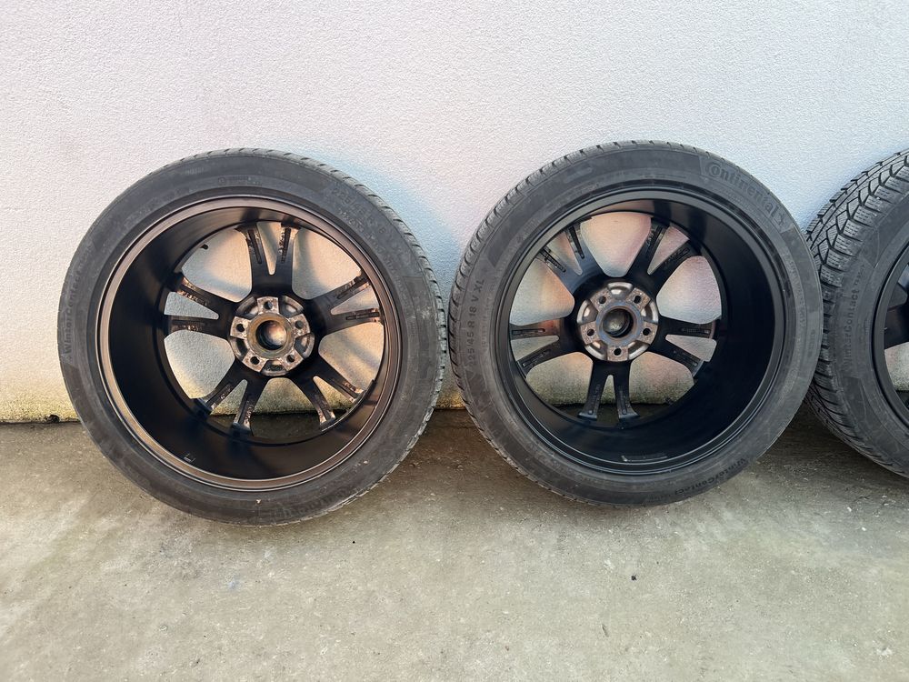 Jante aliaj 5x112 R18 cu cauciucuri M+S 225/45 R18 dot 2016