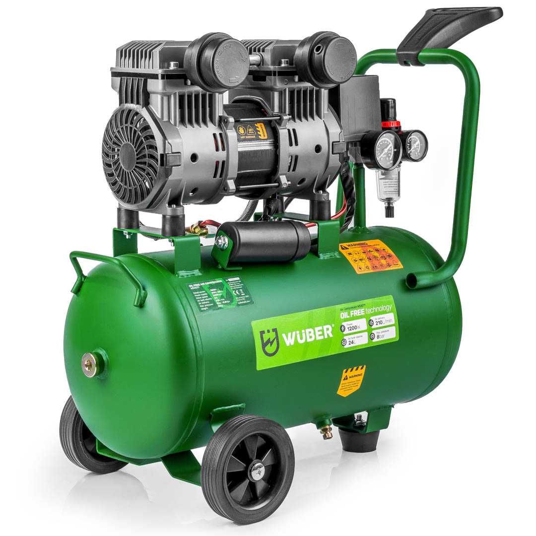 Compresor de aer silentios Wuber, putere 1200W, rezervor 24L