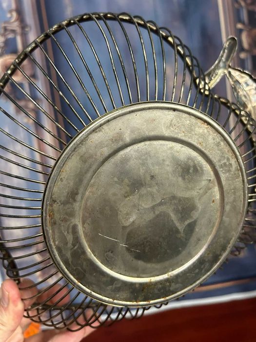 DN277 Cos  fructiera  422g 29x24 argintat necuratat frumos