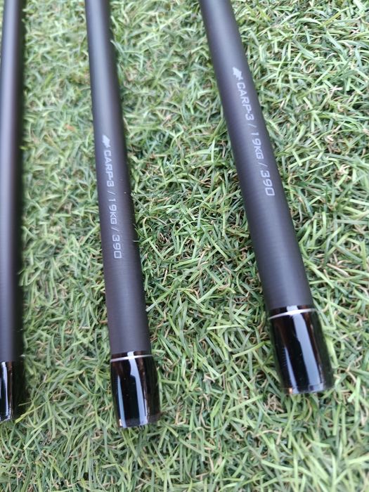 SET 3 Lansete Diamant alb Tactics 3.90m 5LBS 3 segmente + 3 Mulinete