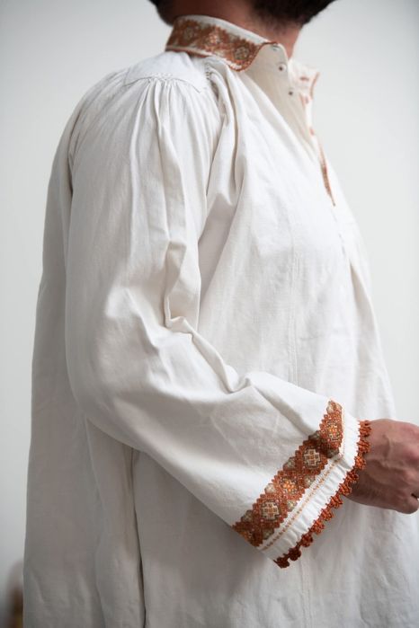 Cămașă populară bărbătească/ie/cusut manual/cămașă traditională