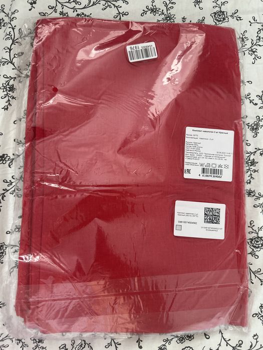 Наволочки 2 шт красного цвета бязь 100% хлопок