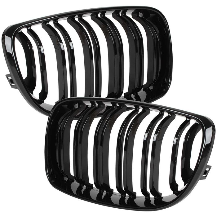 Grile duble BMW Seria 1 E87 E82 E87 E88 2007-2011 - Negru Lucios
