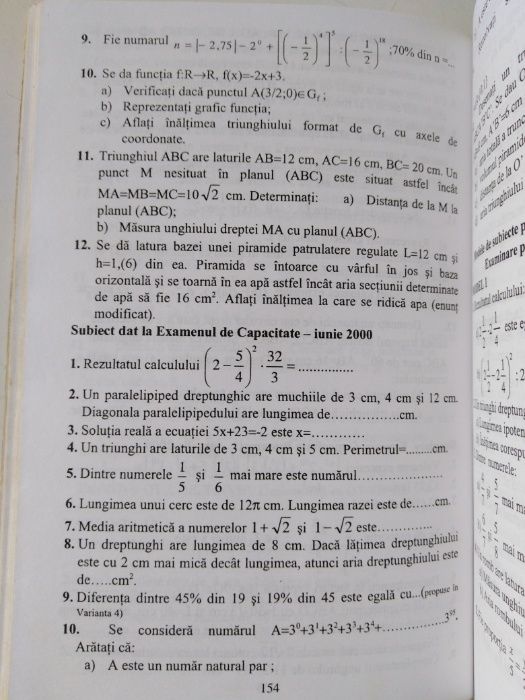 Teste / Capacitate / Limba si literatura romana / Matematica