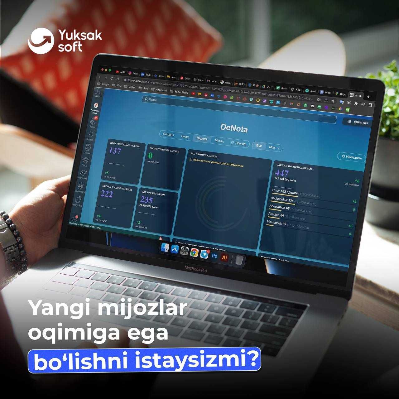 CRM, Bitrix, AmoCRM - biznesingizni mijozlar bazasi!