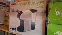 Еспресо кафе машина 3в1 - съвместима с капсули и мляно кафе
