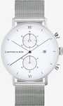 Kapten & Son Аналогов часовник 'Chrono Small Silver Mesh' в Сребърно