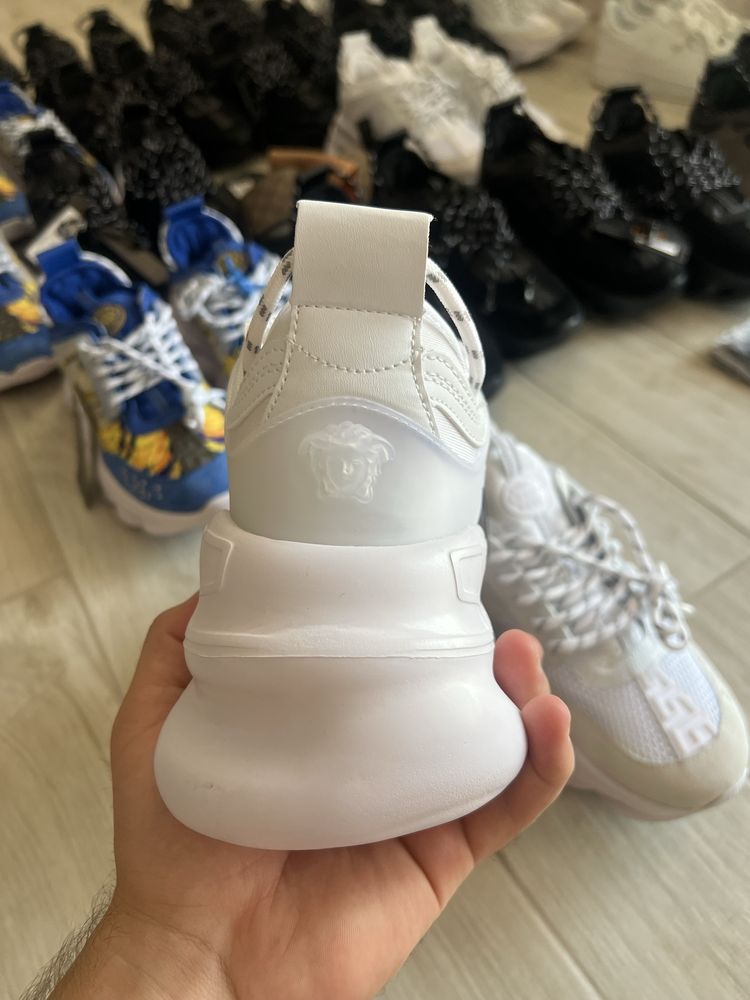 Adidasi Versace Chain Reaction Albi