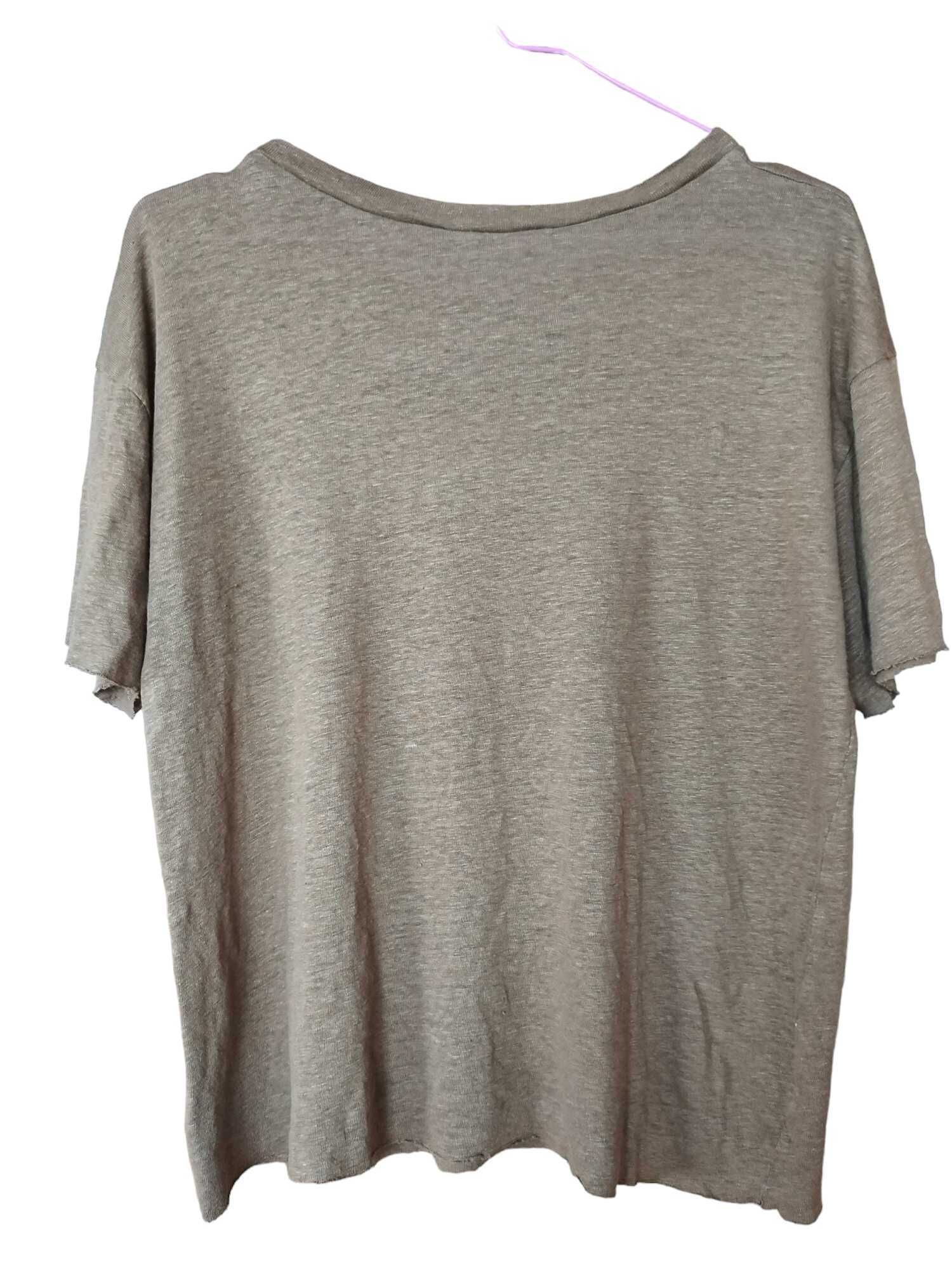 Дамска тениска Zara, 100% лен, Масленозелена, XL