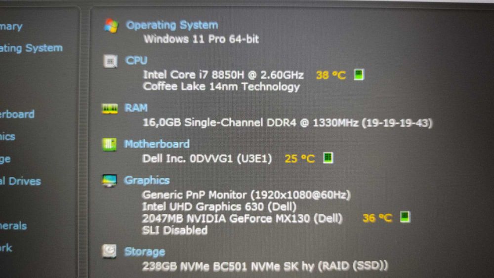 Laptop Dell Latitude 5591 i7 8850H